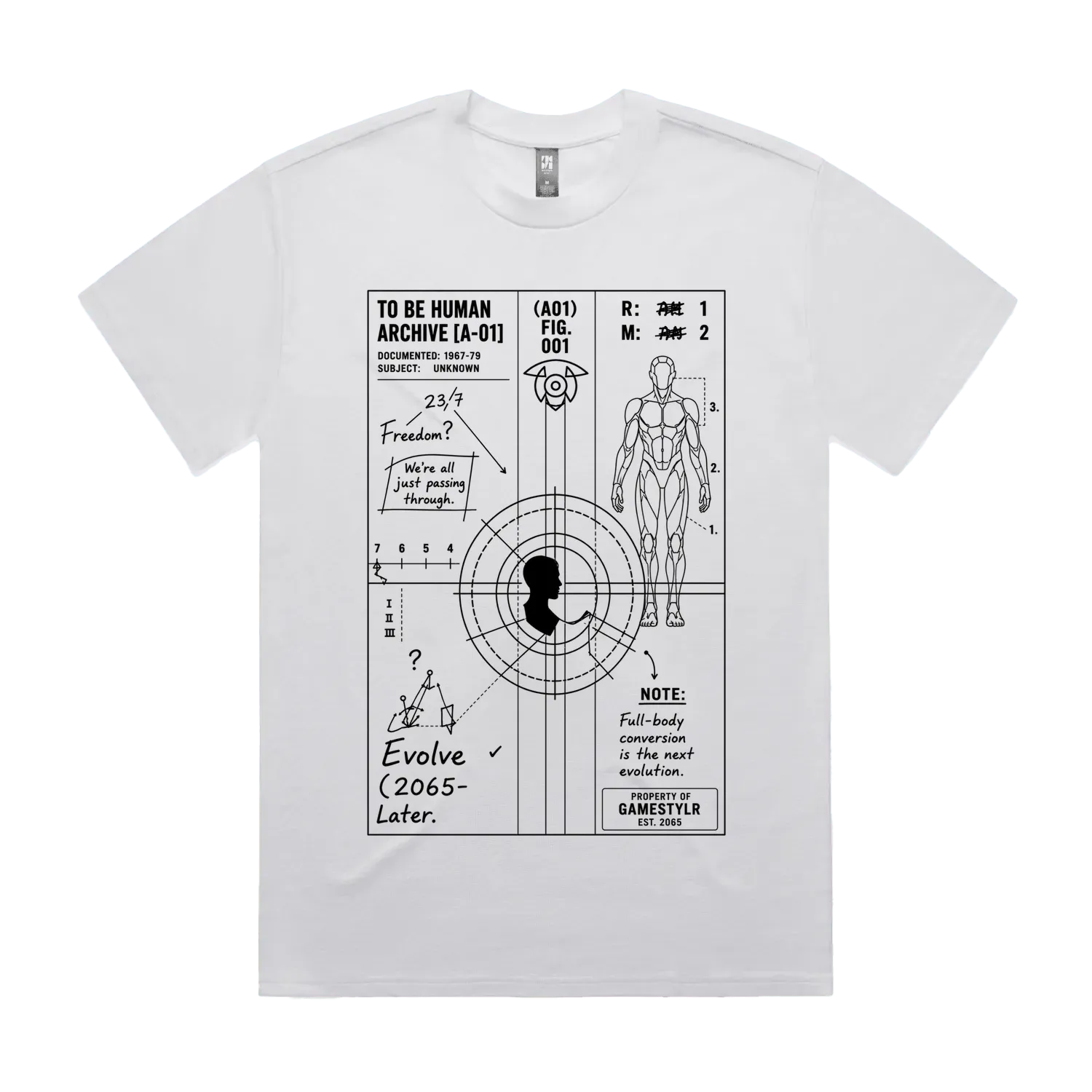 White front flat lay